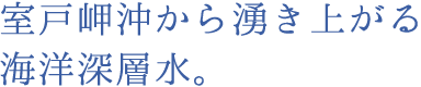 室戸岬沖から湧き上がる海洋深層水。